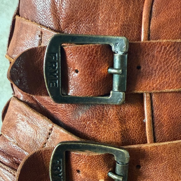 Frye Cognac Leather Triple Buckle Boots - Picture 4 of 5